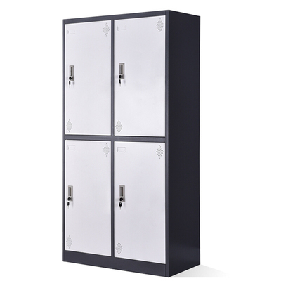 更衣柜铁皮柜健身房浴室员工职员柜拆装四门更衣柜灰白套