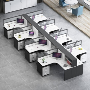 办公家具办公桌现代简约职员桌办公室桌椅组合屏风工作位隔断卡座2\/4\/6\/8人员工桌工位 单人位