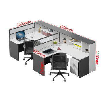 办公家具简约办公桌隔断屏风桌办公桌组合电脑桌椅现代职员桌四人位套装 F型双人位 含柜椅套