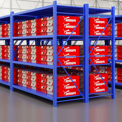 货架仓储家用置物架轻型仓库货架库房展示架金属层架中型重型货架超市货架蓝色-四层-主架长120*宽40*高200cm180kg/层