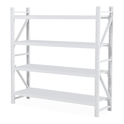 货架钢制白色重型仓储四层铁架子车间仓库储物展示主架200*200*50cm