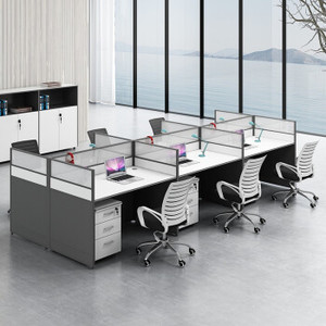 办公桌组合屏风现代简约双人职员桌办公室单人桌椅组合4人工作位隔断卡座6人位员工桌工位 单人位(无柜无屏风)