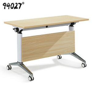 【94027培训桌】94027 小型会议室折叠会议桌可移动拼接办公桌培训翻板桌1.2米