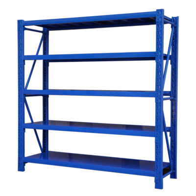 加厚型仓储货架仓库货架中型重型五金库房货架 280kg/层蓝色-五层-主架中型加厚200*60*200cm200kg层